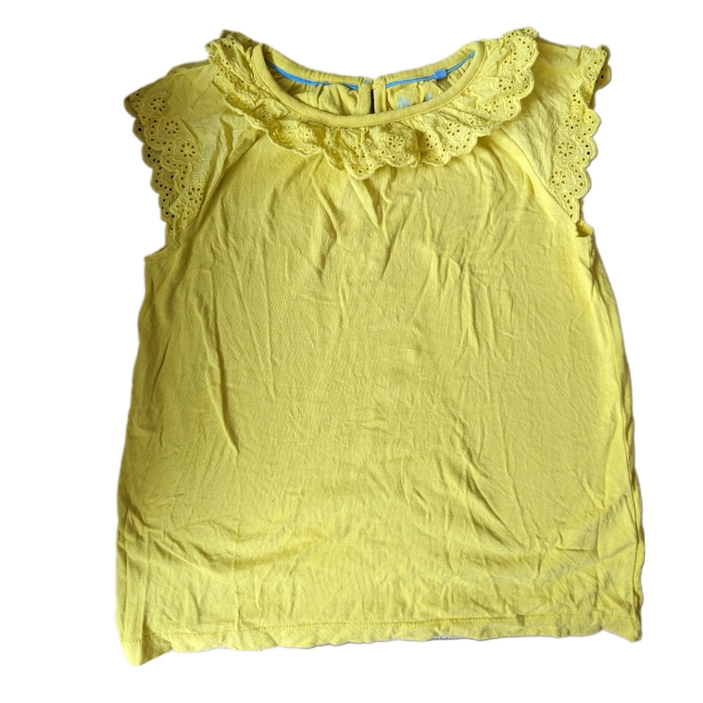 Mini Boden Yellow eyelet lace shirt, 9-10Y